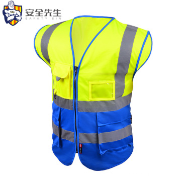China Vest de seguridad reflectante Vest al por mayor de la cremallera de seguridad frontal